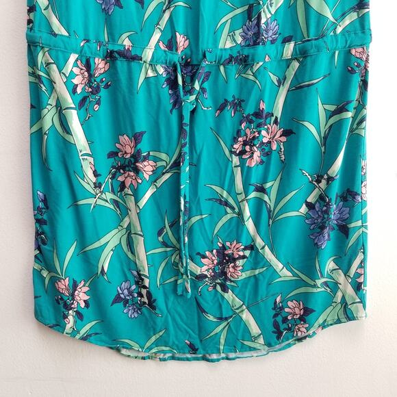 Vintage Tori Richard Honolulu Hawaiian Tropical Floral Midi Dropped Wais Dress L - Picture 5 of 11